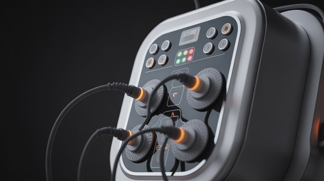 Close-up of EMS Massager advanced electrode technology